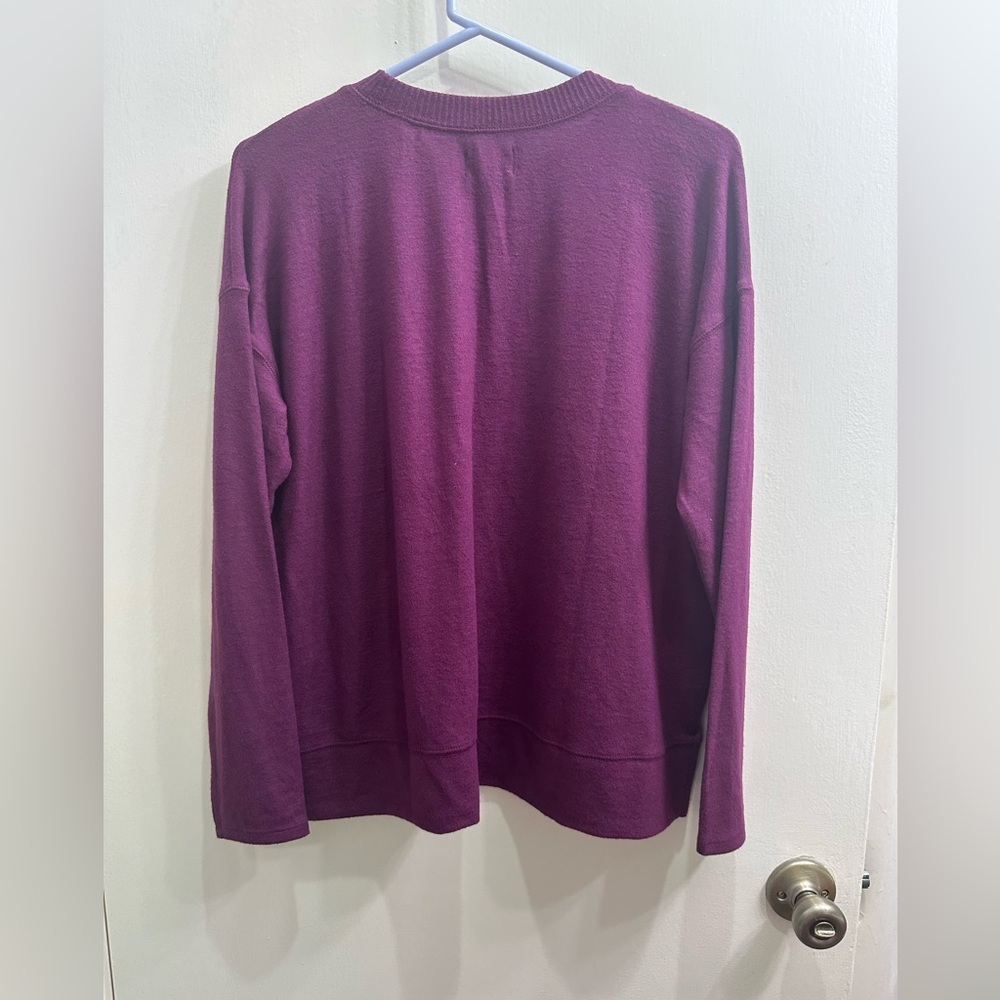 New Lucky Brand Rich Purple Knit Top - Picture 6 of 8